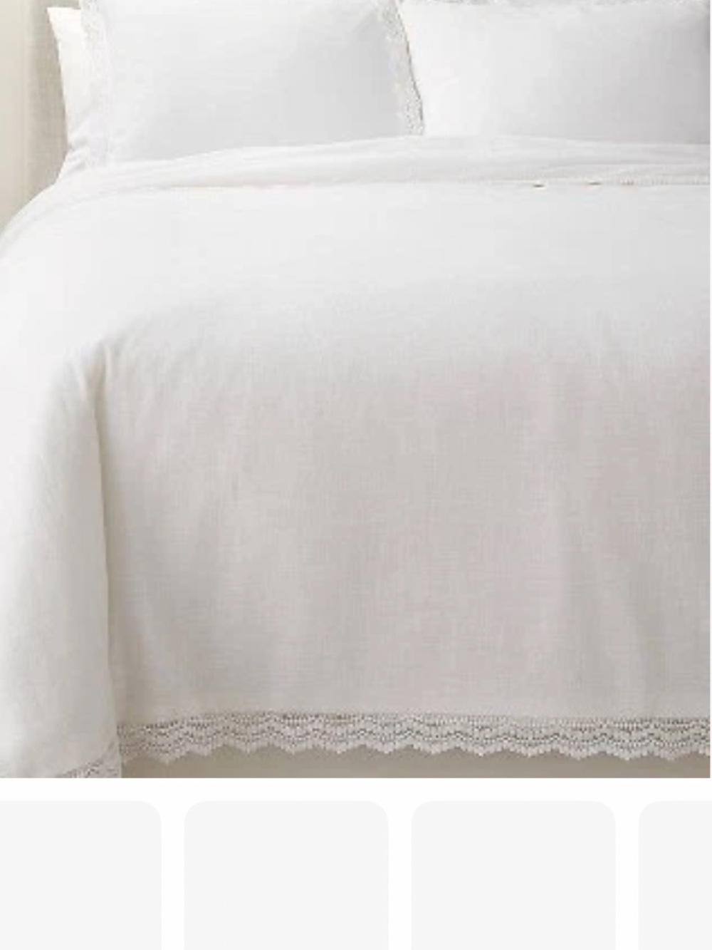 Studio McGee King Cotton Slub White Lace-Trim Comforter & Sham Set